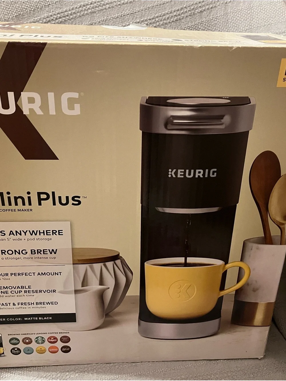 Keurig Compact Single-Serve Brewer in Black & Silver, K Mini Plus